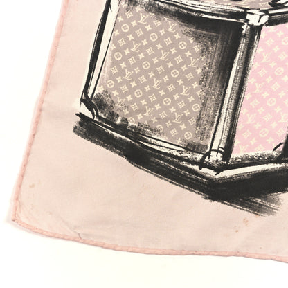 Louis Vuitton Silk Monogram Trunks Square Scarf Rose Poudre 3 of 4