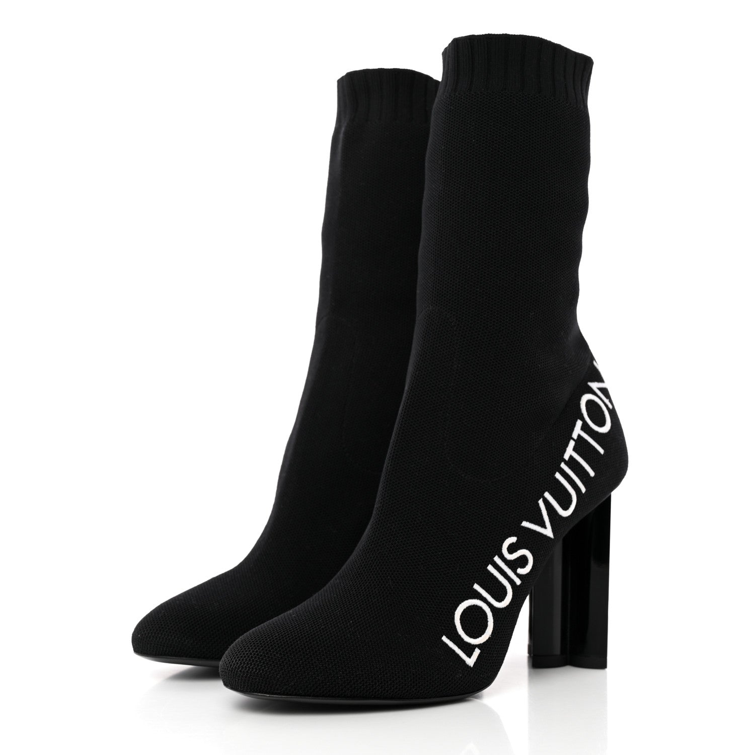 Louis Vuitton Stretch Fabric Silhouette Ankle Boots 36.5 Black 3 of 8