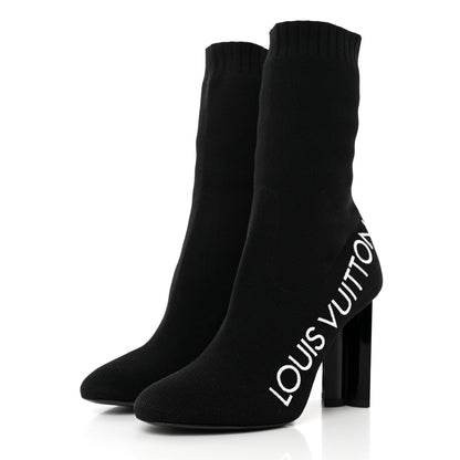 Louis Vuitton Stretch Fabric Silhouette Ankle Boots 36.5 Black 3 of 8