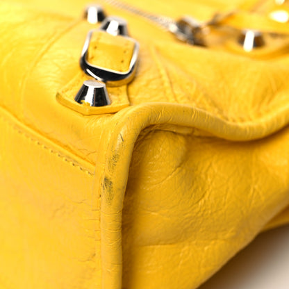 Balenciaga Agneau Classic Silver Hardware Mini City Yellow 10 of 16