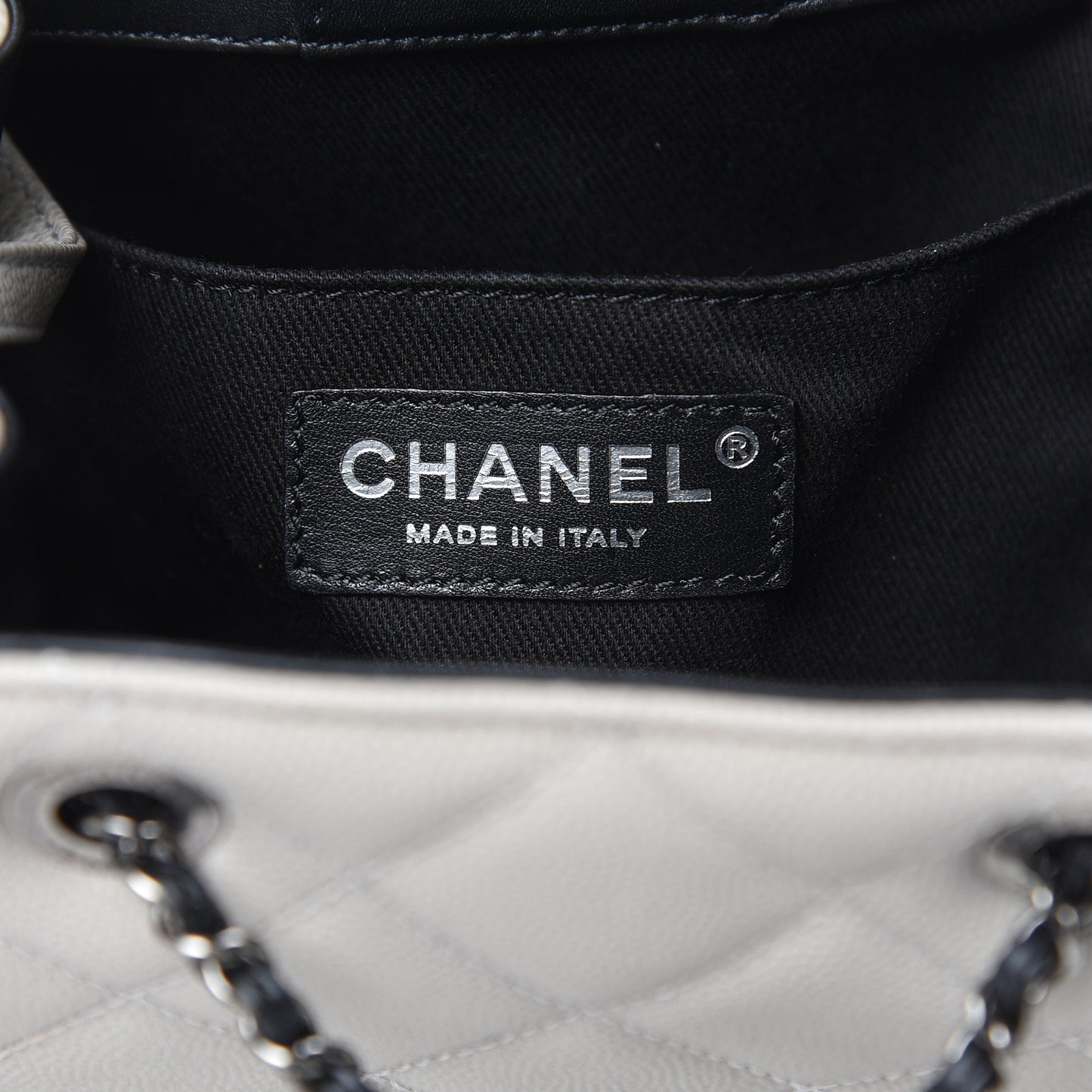 Caviar Quilted Small CC Bucket Bag Grey