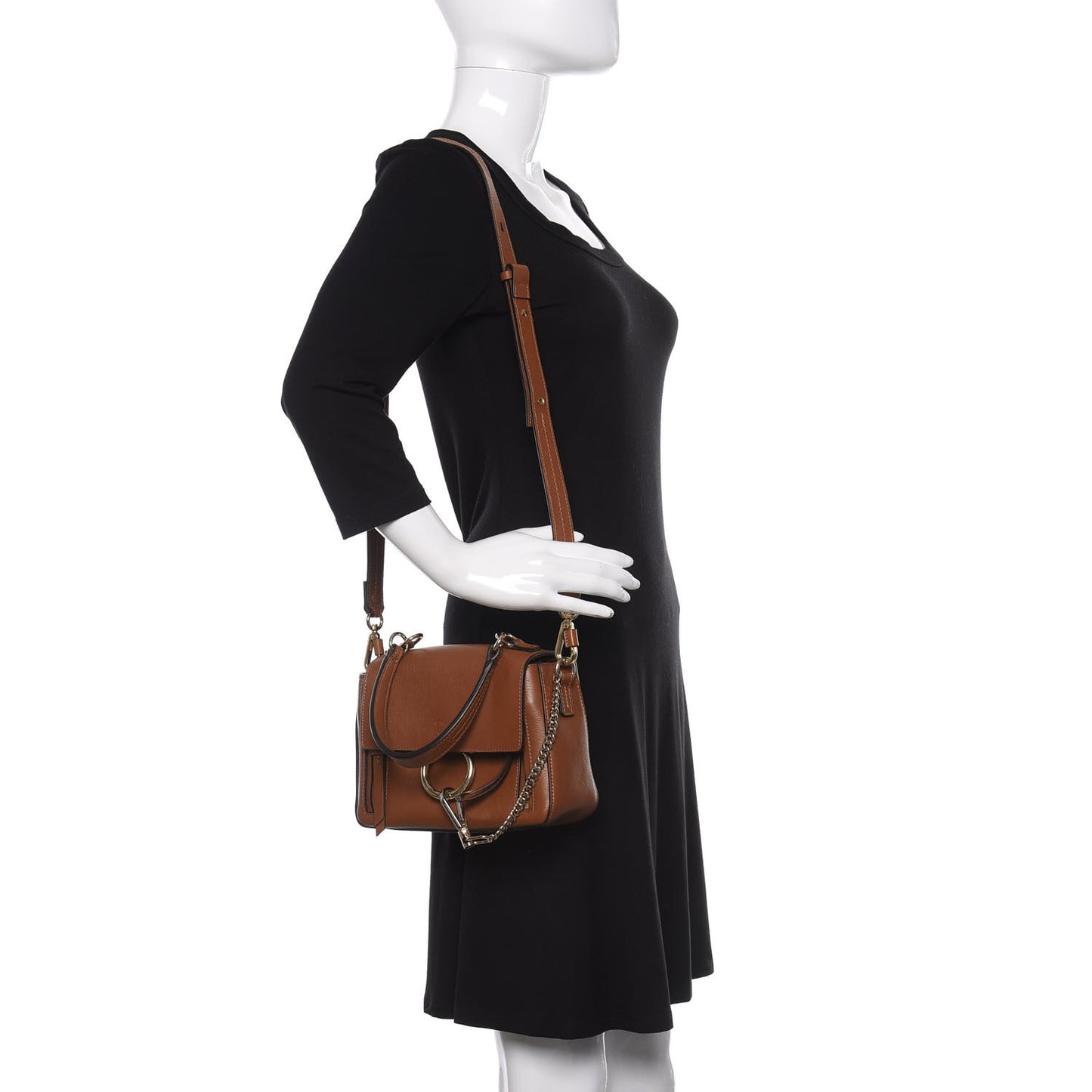 Calfskin Mini Faye Day Shoulder Bag Tan