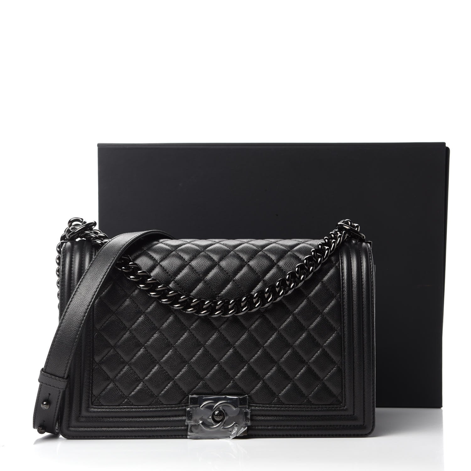 Chanel Caviar Quilted New Medium Boy Flap So Black 11 of 11