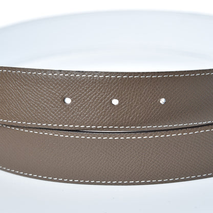 Hermes Epsom 32mm Belt Strap 95 White Etoupe 4 of 9