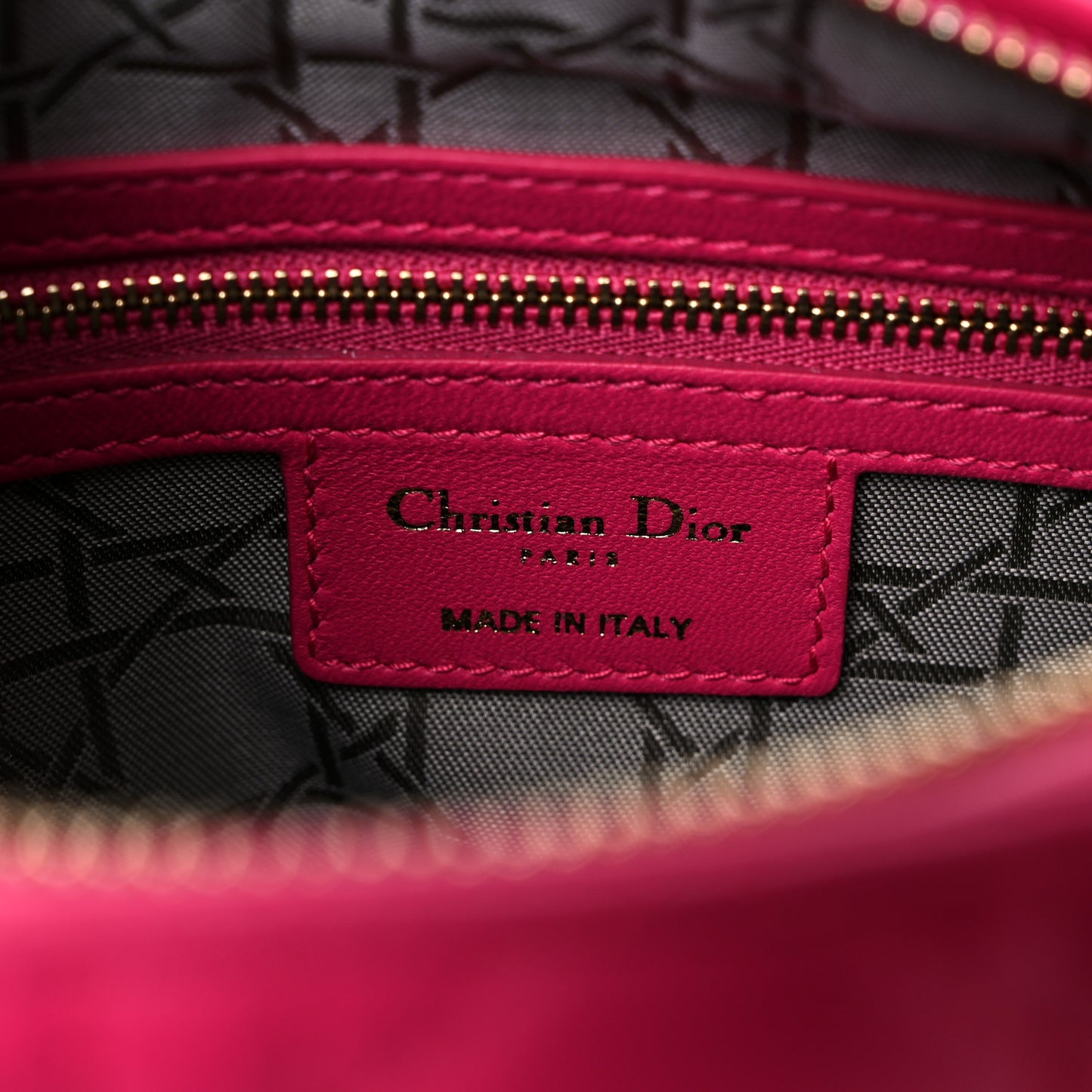 Lambskin Cannage Medium Lady Dior Fuchsia