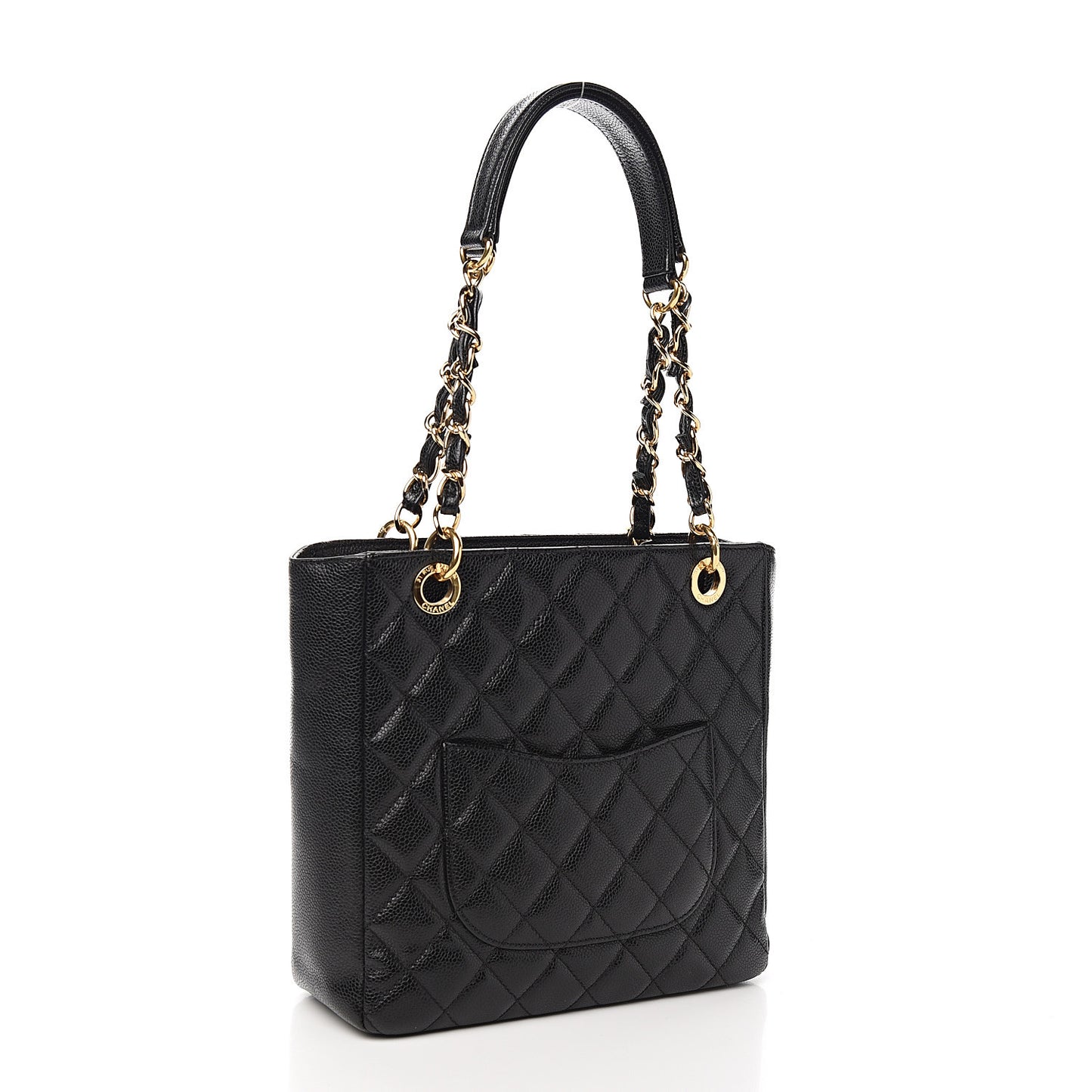 Caviar Quilted Petit Shopping Tote PST Black