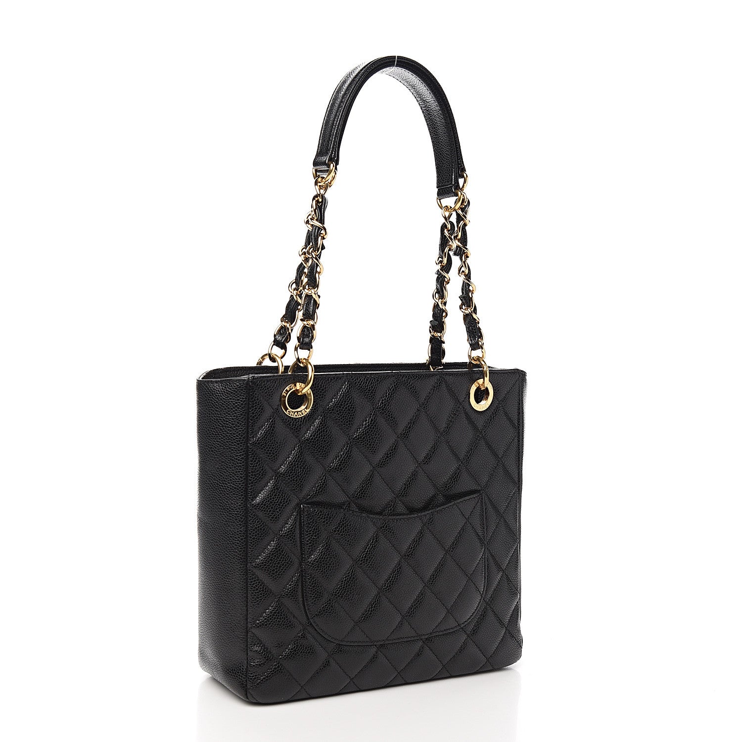Chanel Caviar Quilted Petit Shopping Tote PST Black 2 of 9