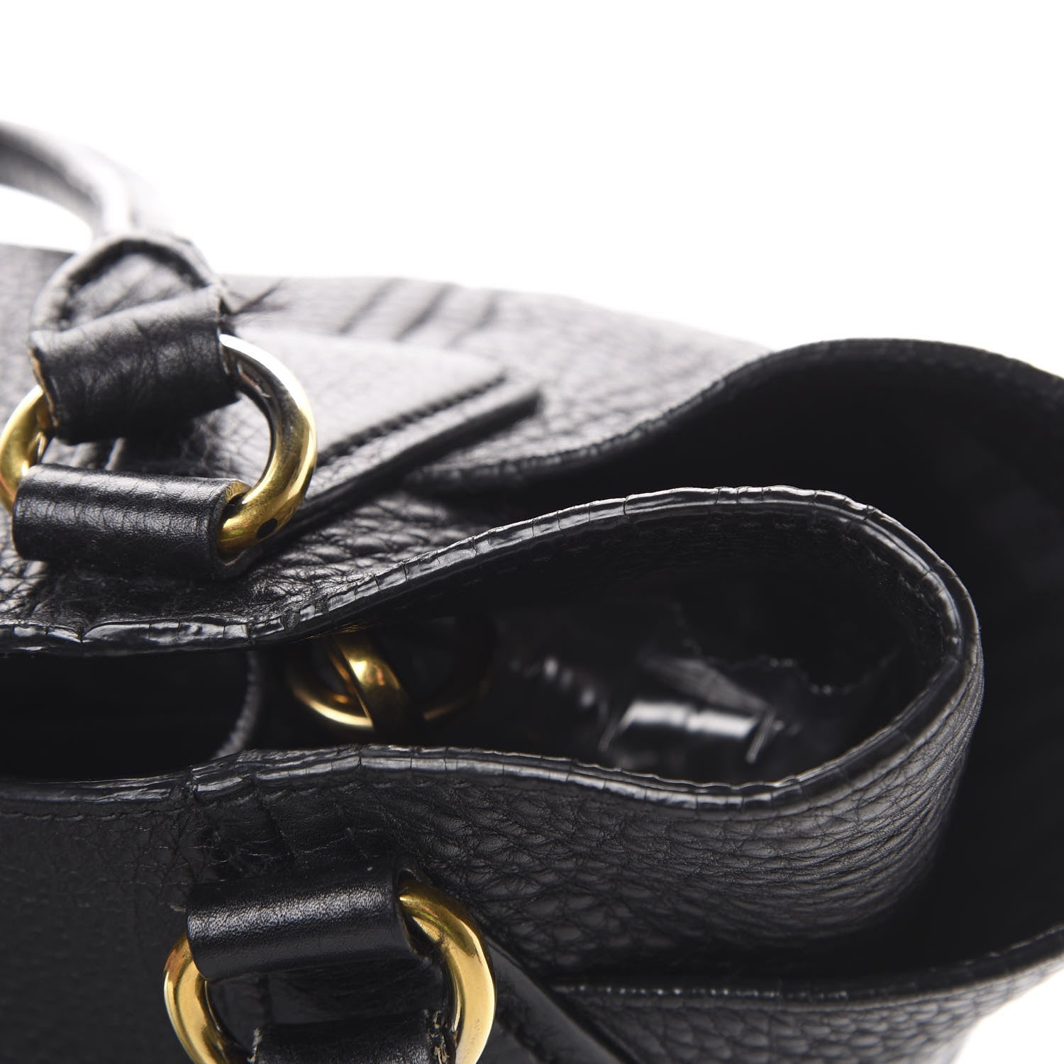 Prada Vitello Daino Side Pocket Tote Black 12 of 13