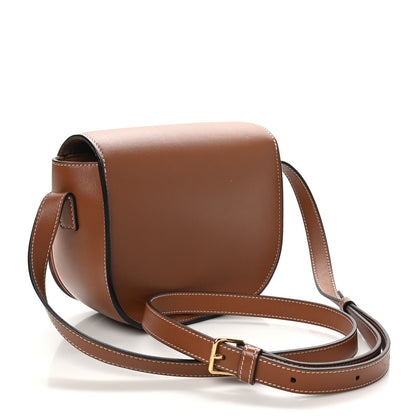 Celine Smooth Calfskin Studded Cuir Triomphe Folco Crossbody Bag Tan 3 of 9