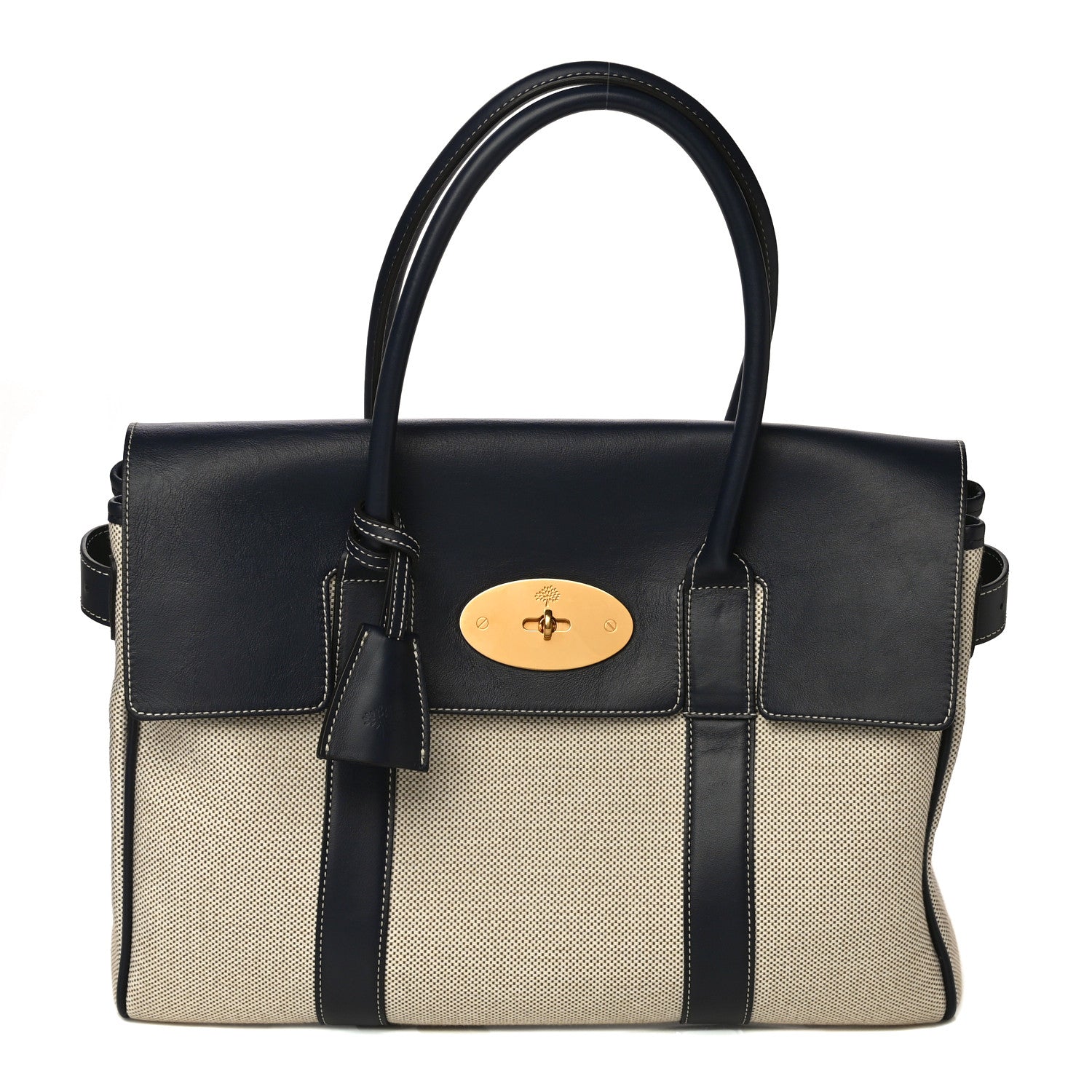 Mulberry Calfskin Canvas Heritage Bayswater Midnight 1 of 16