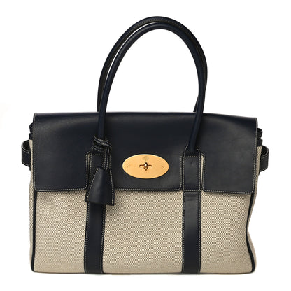 Mulberry Calfskin Canvas Heritage Bayswater Midnight 1 of 16