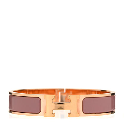 Hermes Enamel Narrow Clic Clac H Bracelet PM Rose Nacarat 1 of 5