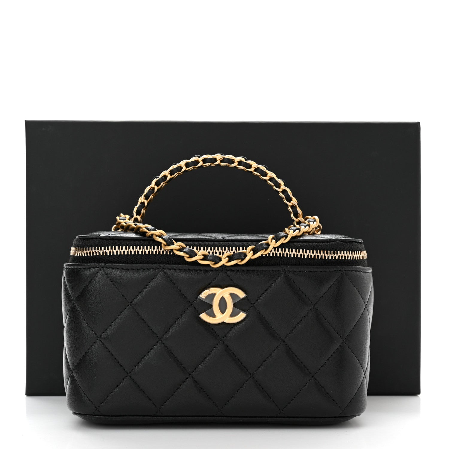 Chanel Lambskin Quilted Pick Me Up Vanity Case Black 11 of 11