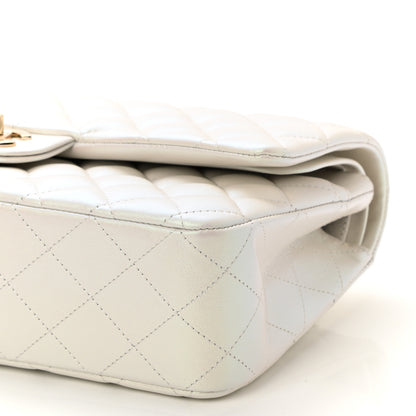 Chanel Iridescent Calfskin Quilted Medium Double Flap White 10 of 11
