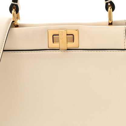 Fendi Vitello Seta Suede FF Mini Peekaboo Iconic Satchel Uovo Sigaro Marrone 9 of 12
