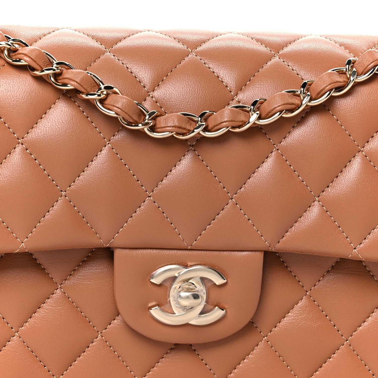 Chanel Lambskin Quilted Small Double Flap Brown 9 of 12