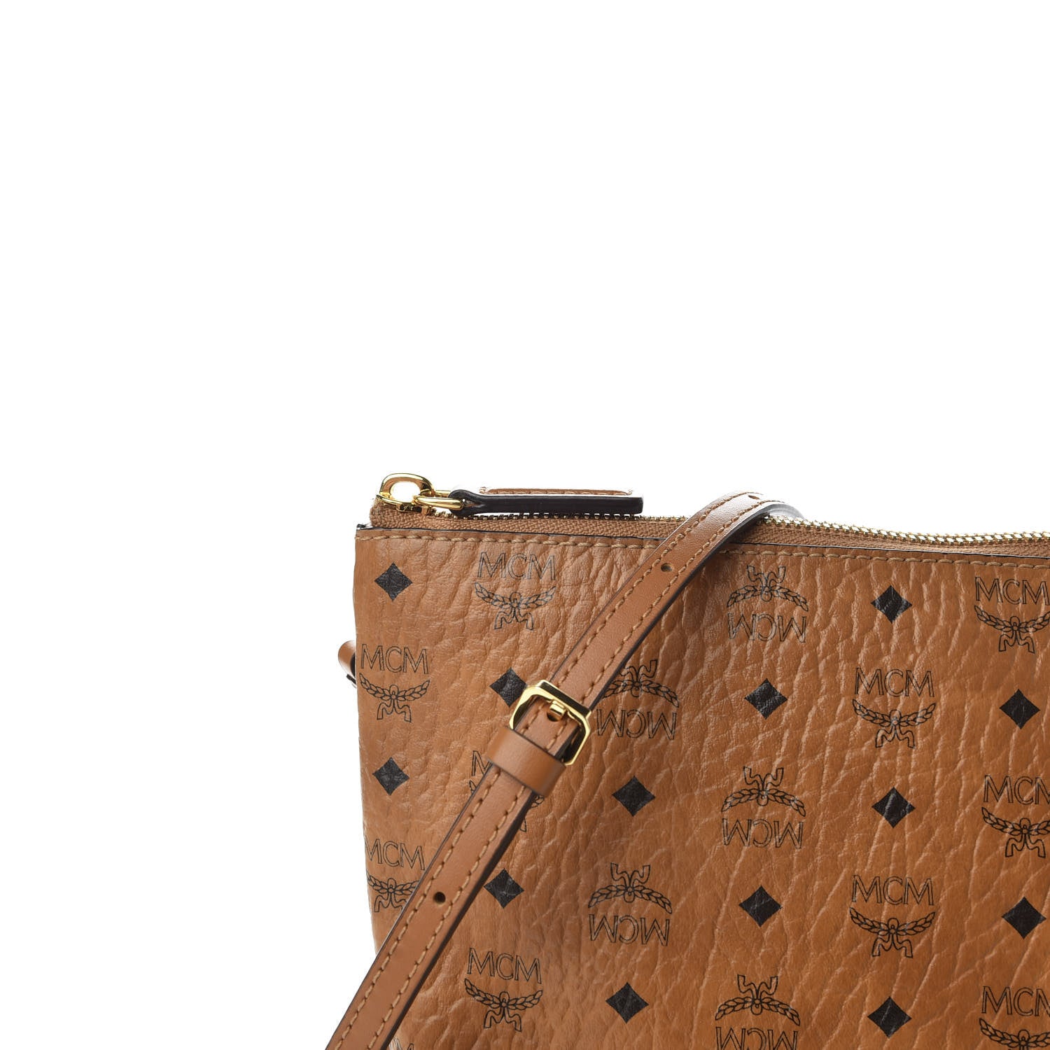 MCM Visetos Medium Crossbody Pouch Cognac 10 of 10