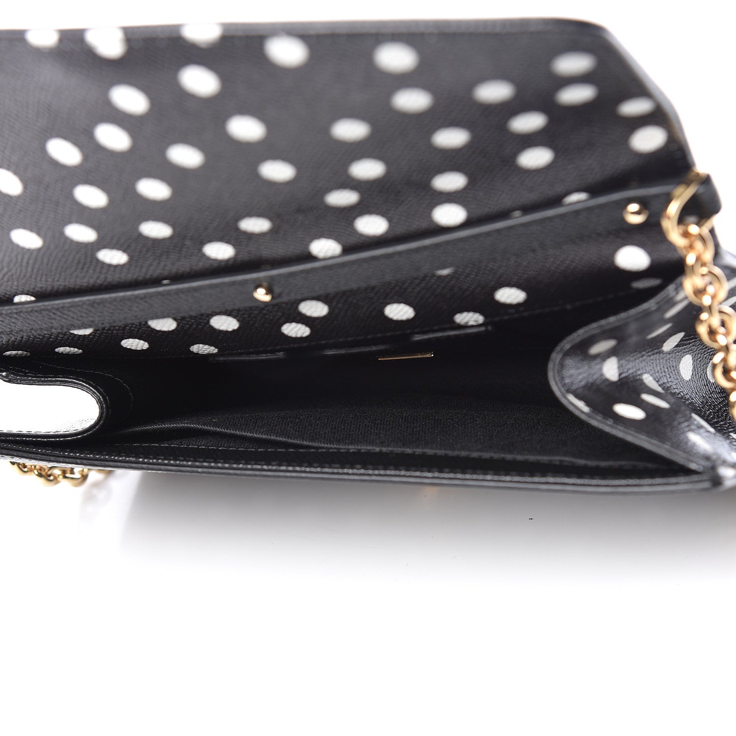 Dolce & Gabbana Dauphine Polka Dot Print Shoulder Bag Black 5 of 9