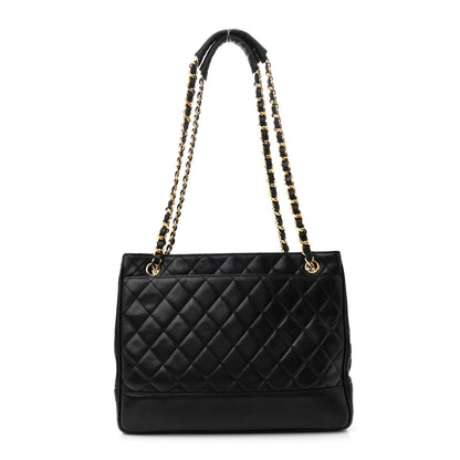 Chanel Lambskin Quilted Shopping Tote Black 1 of 10