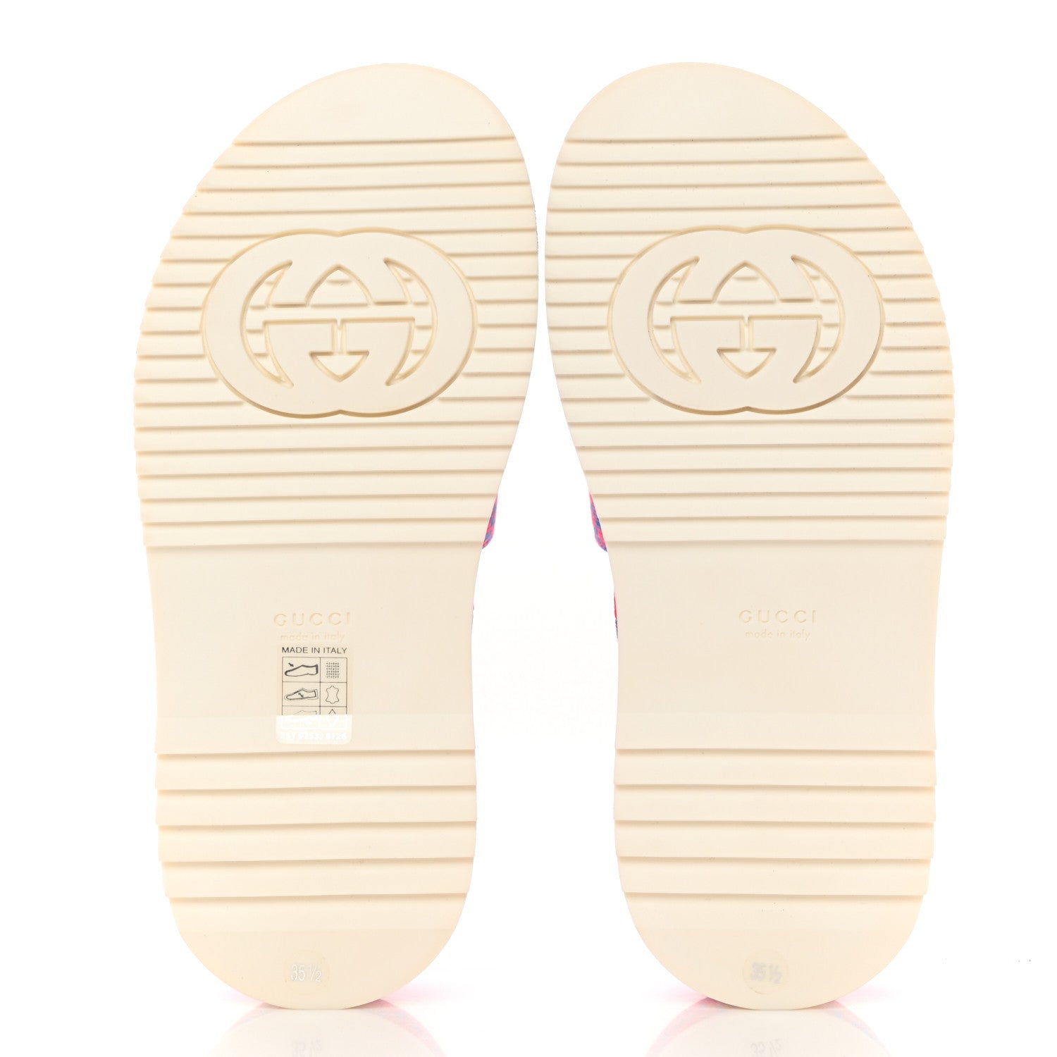 Gucci GG Supreme Joy Monogram Angelina Platform Slide Sandals 35.5 Fuxia Blue 5 of 11