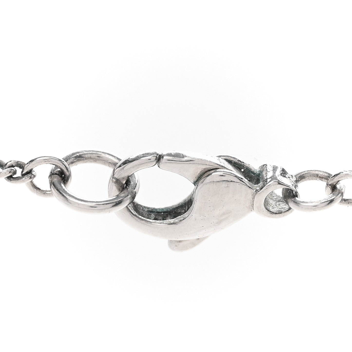 Crystal Double CC Necklace Silver Ruthenium