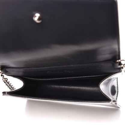 Christian Dior Metallic Patent Micro-Cannage Baby Diorama Flap Bag Silver 5 of 10