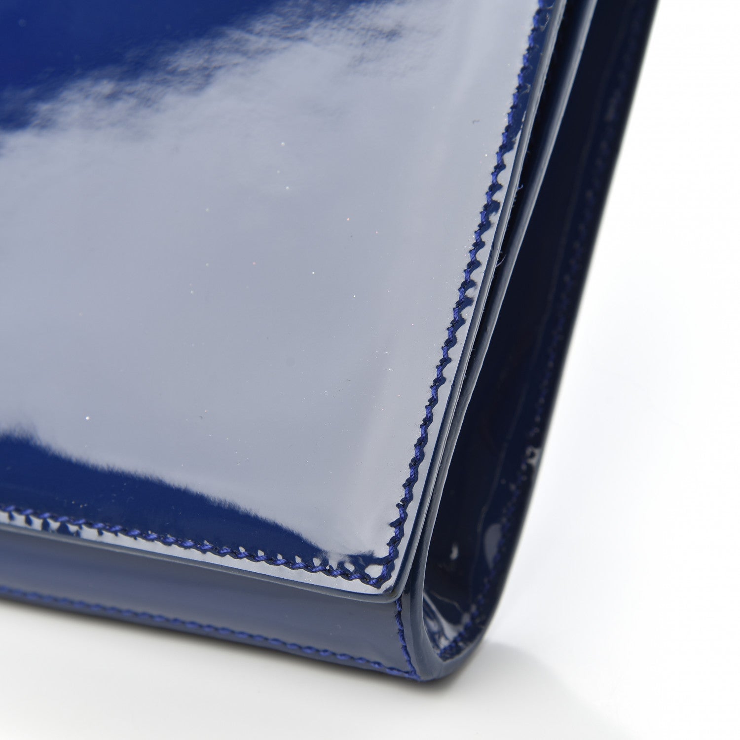 Saint Laurent Patent Calfskin Monogram Large Belle De Jour Clutch Royal Blue 8 of 11