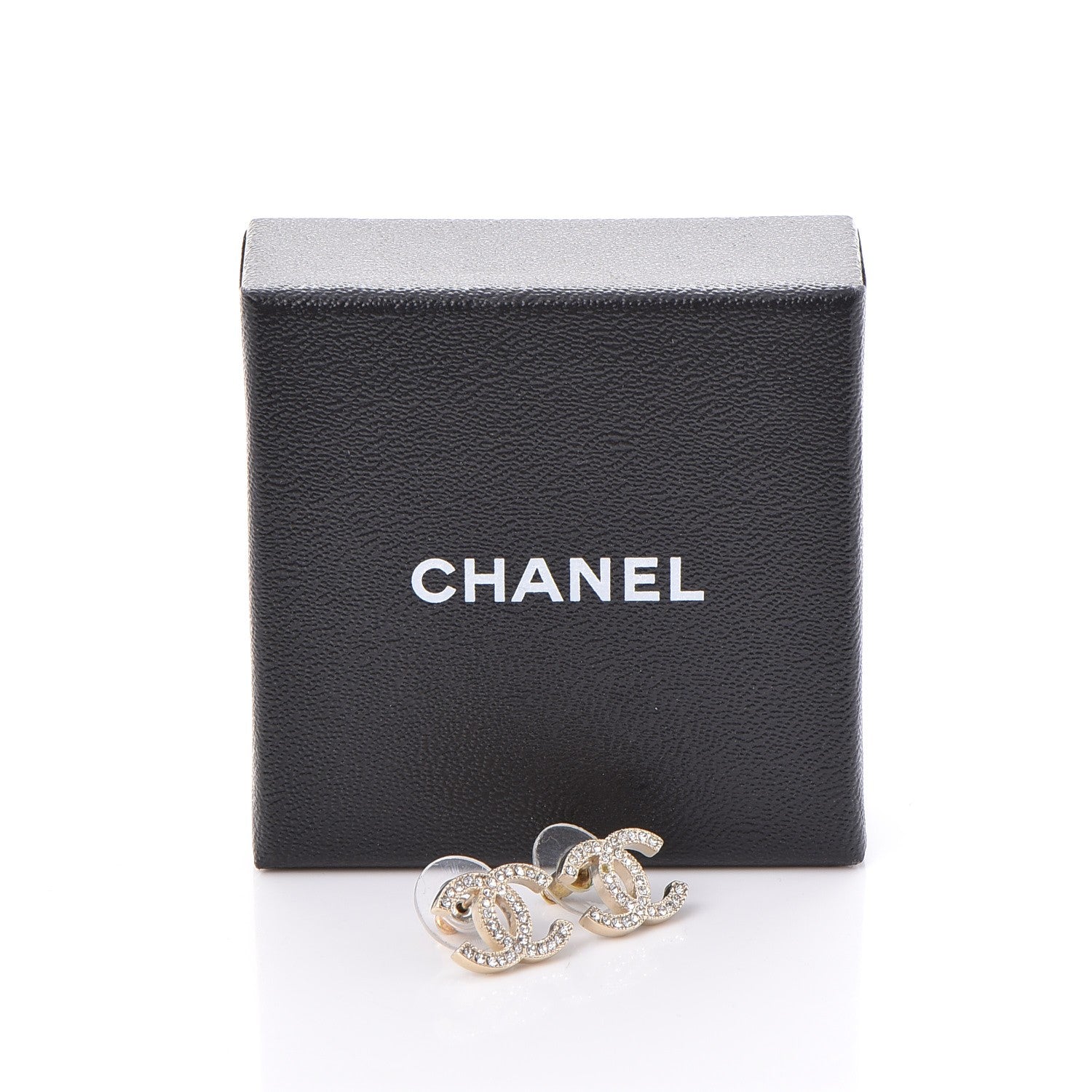Chanel Crystal CC Earrings Gold 7 of 7