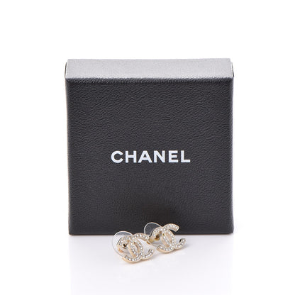Chanel Crystal CC Earrings Gold 7 of 7