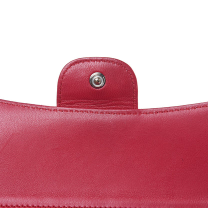 Chanel Lambskin Quilted Large Flap Wallet Dark Pink 15 of 17