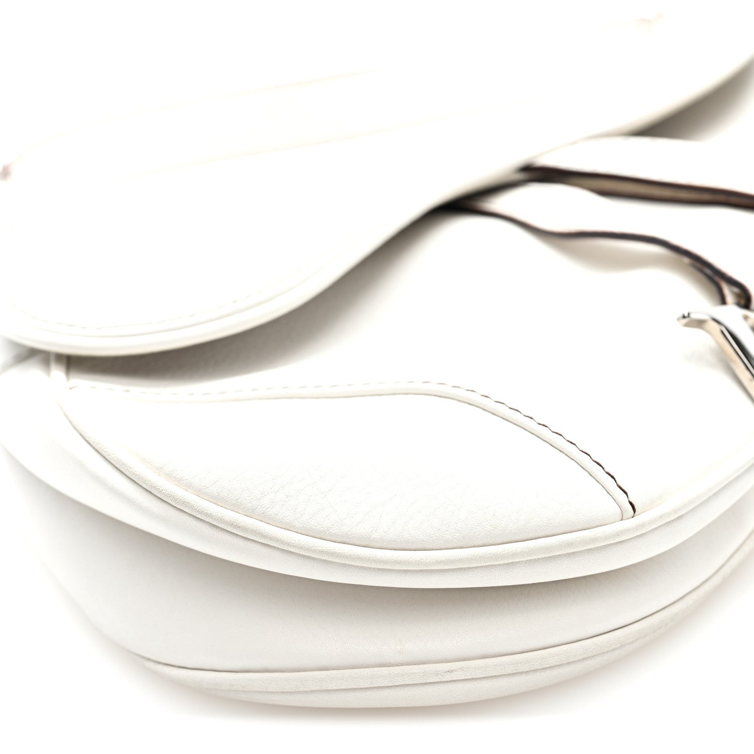 Christian Dior Calfskin Saddle Bag White 9 of 10