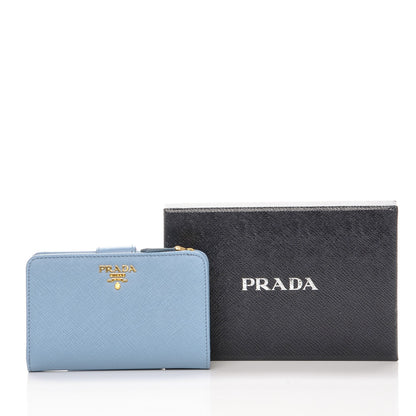 Prada Saffiano Metal Zip Around Wallet Astrale 8 of 8