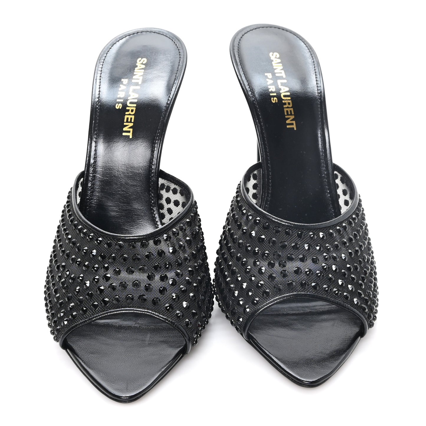 Tulle Strass Gippy 110 Mule Sandals 38.5 Black