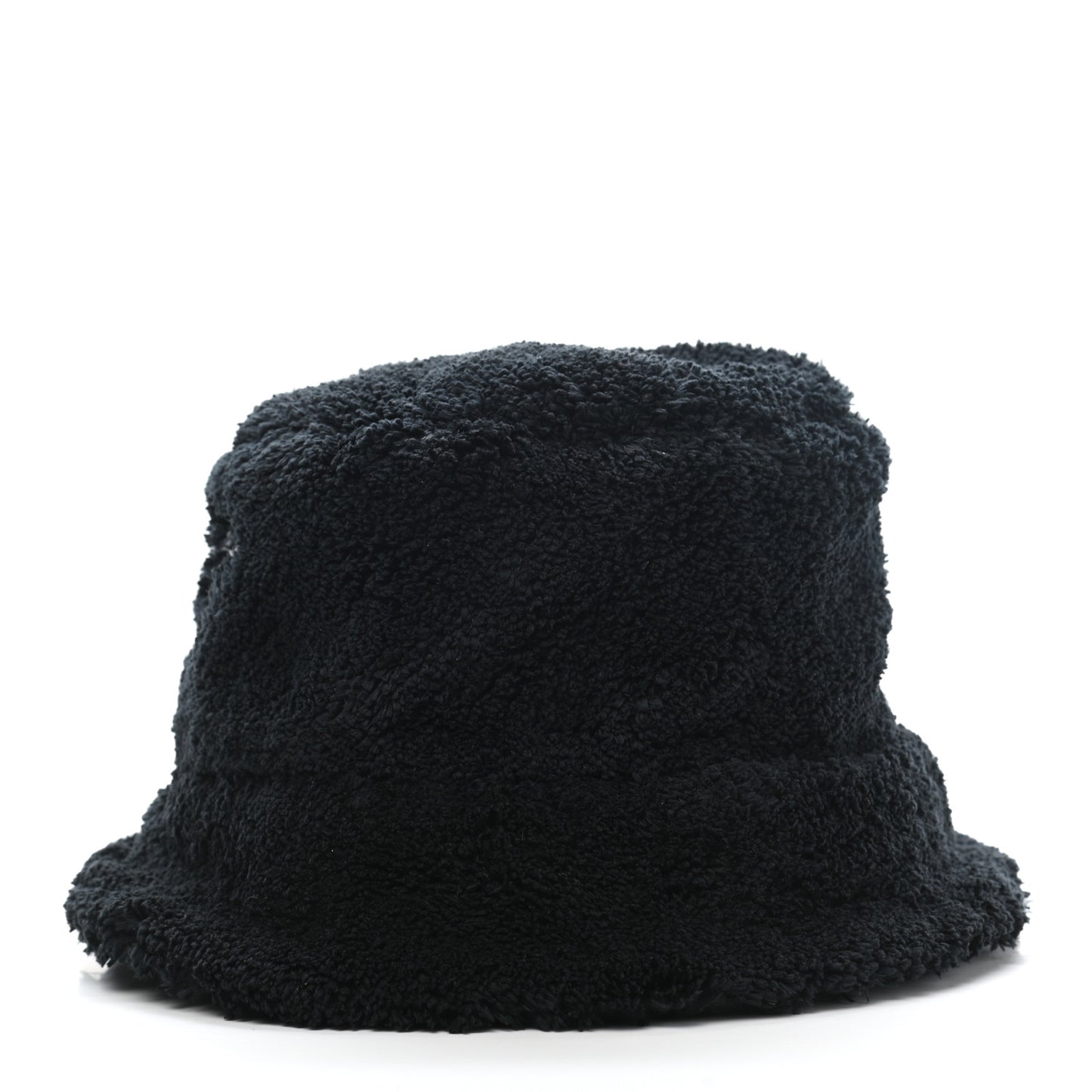Terry Cloth Logo Embroidered Womens Bucket Hat S Black White