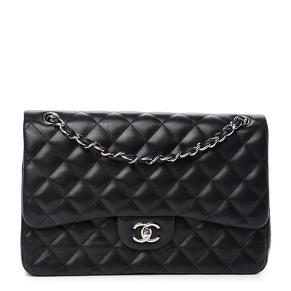 Chanel Lambskin Quilted Jumbo Double Flap Black 1 of 17