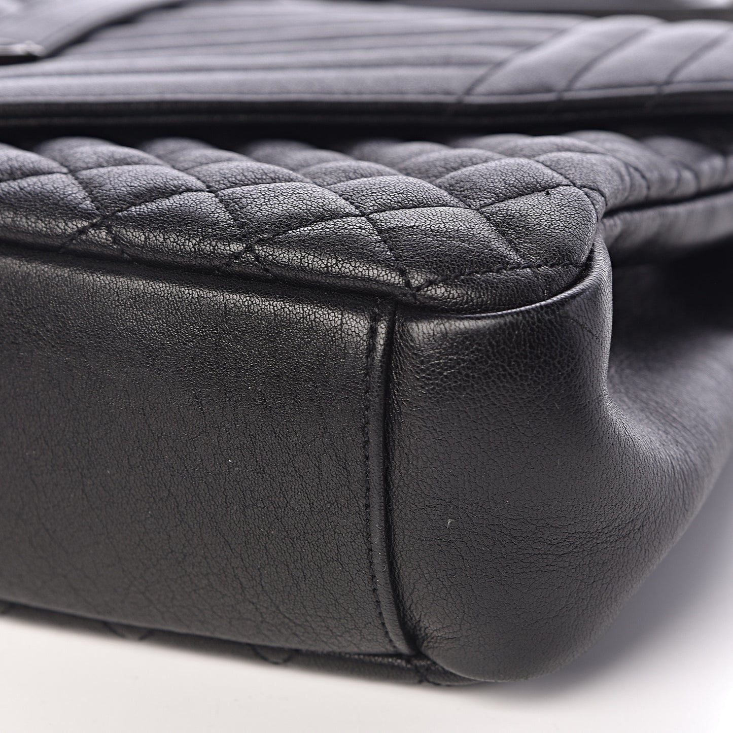 Calfskin Mixed Matelasse Triquilt Large Monogram Satchel Black