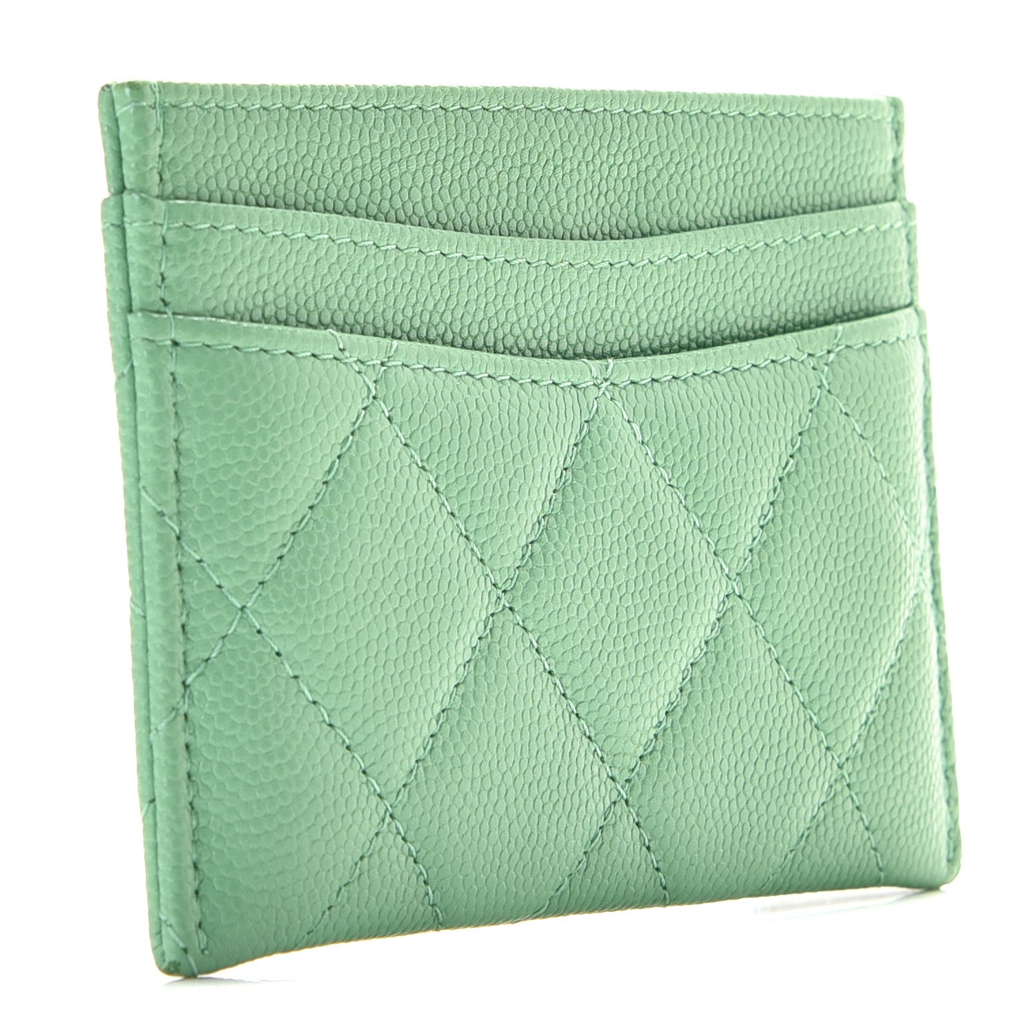 Chanel Caviar Quilted Card Holder Green 3 of 10