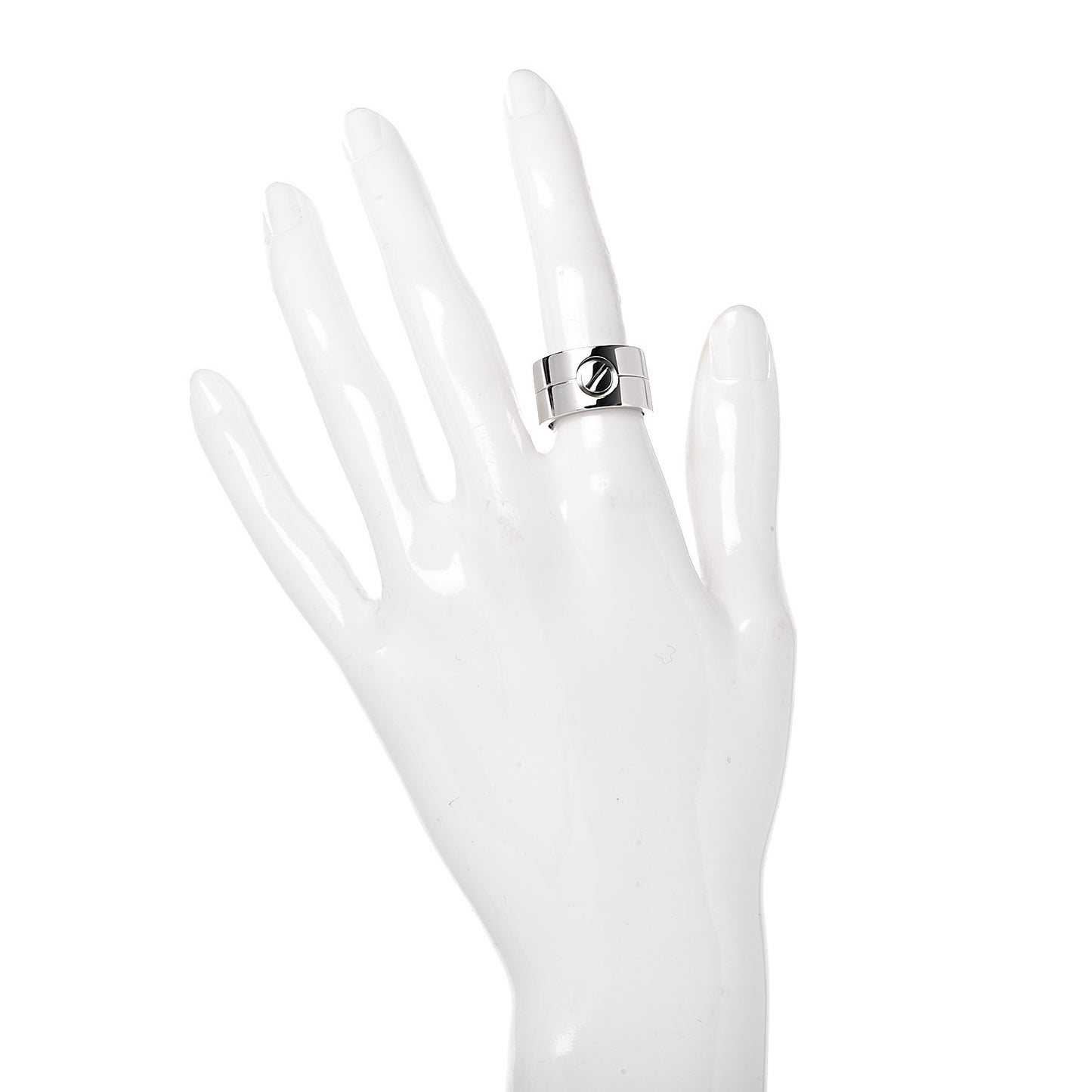 18K White Gold 11mm Wide LOVE Ring 51 5.75