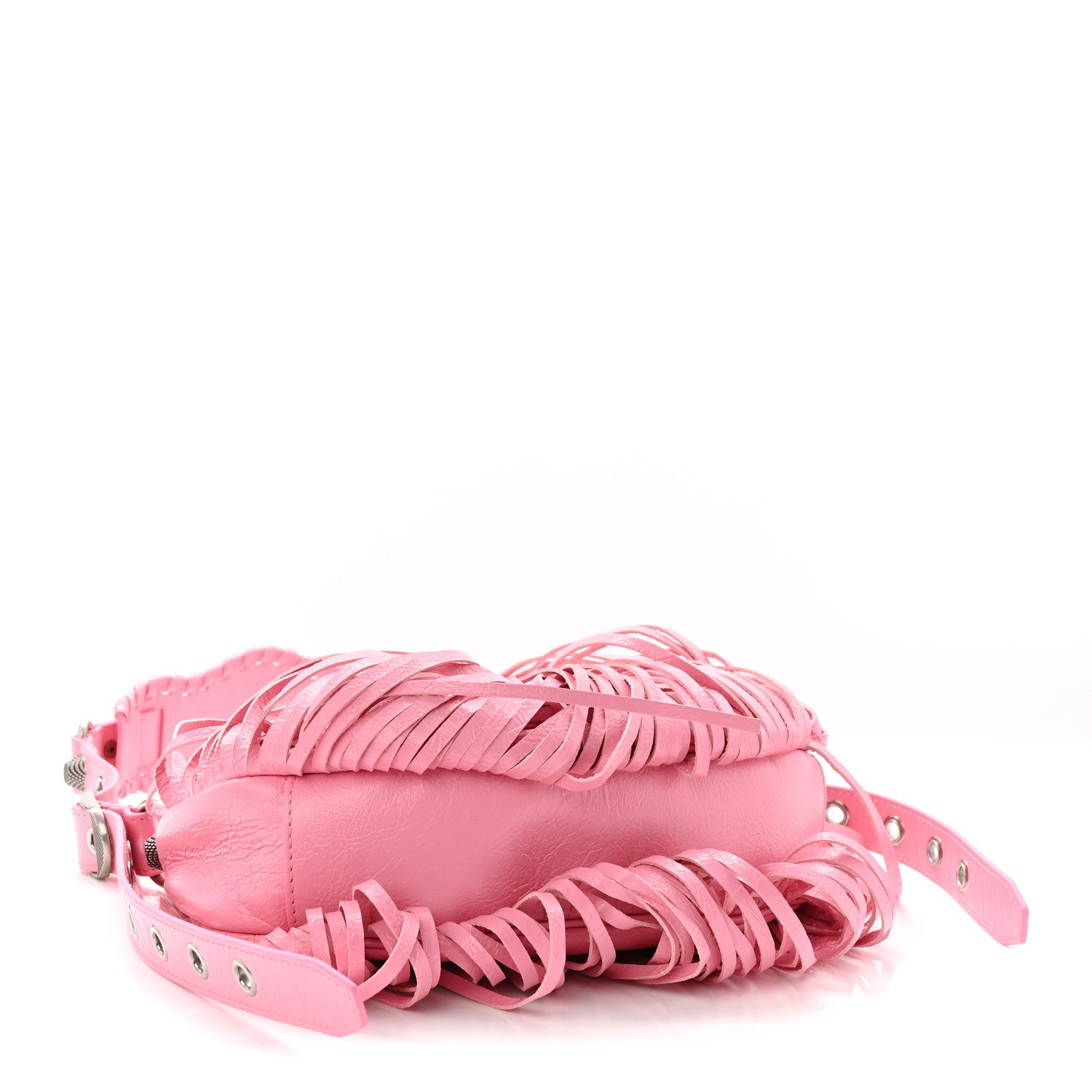 Balenciaga Agneau Arena Le Cagole Fringe Shoulder Bag XS Sweet Pink 5 of 11