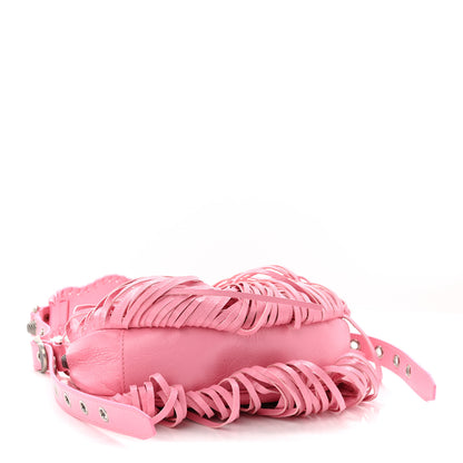 Balenciaga Agneau Arena Le Cagole Fringe Shoulder Bag XS Sweet Pink 5 of 11