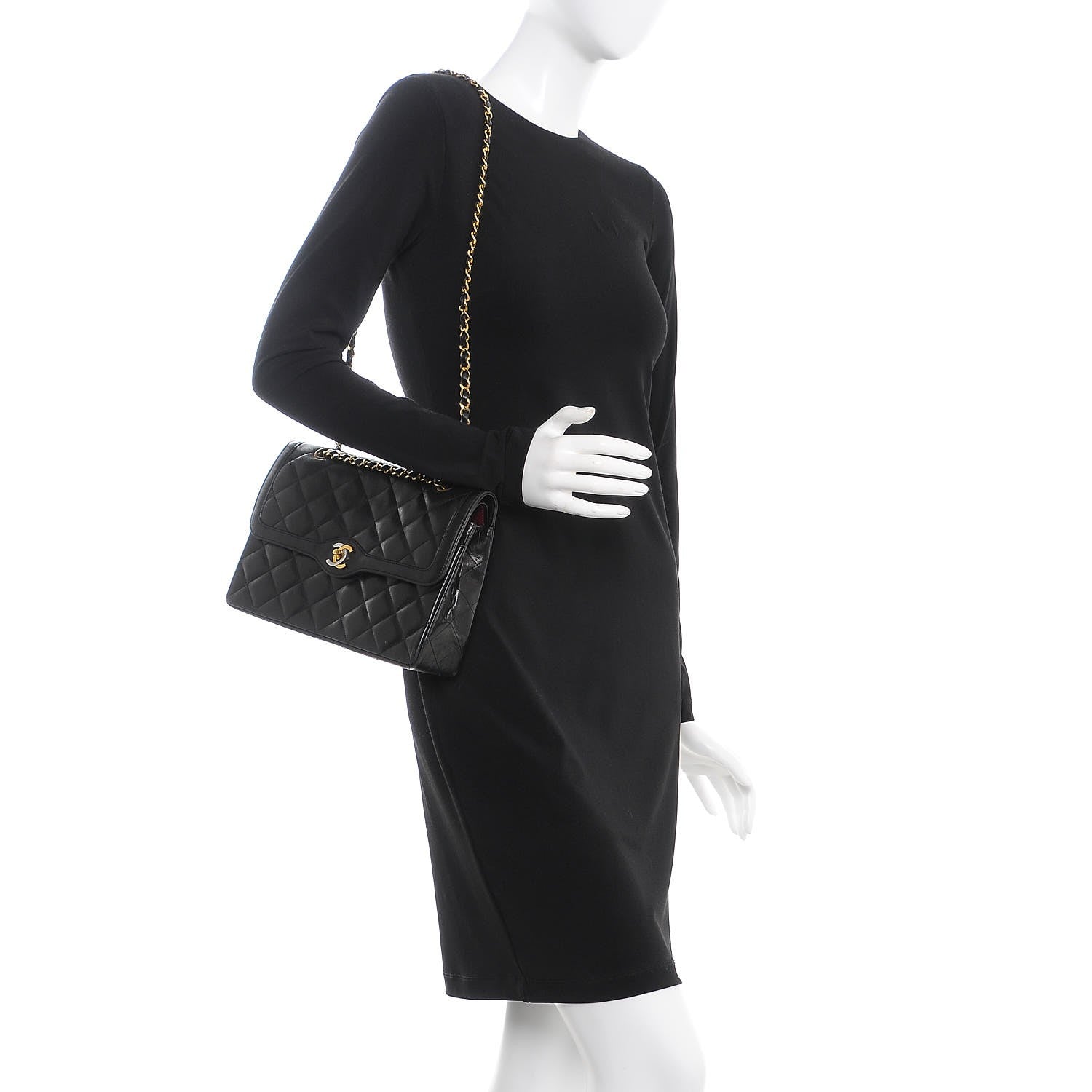 Chanel Lambskin Quilted Medium Double Flap Black 2 of 12