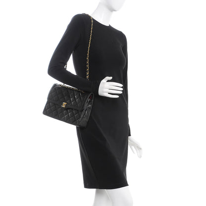 Chanel Lambskin Quilted Medium Double Flap Black 2 of 12