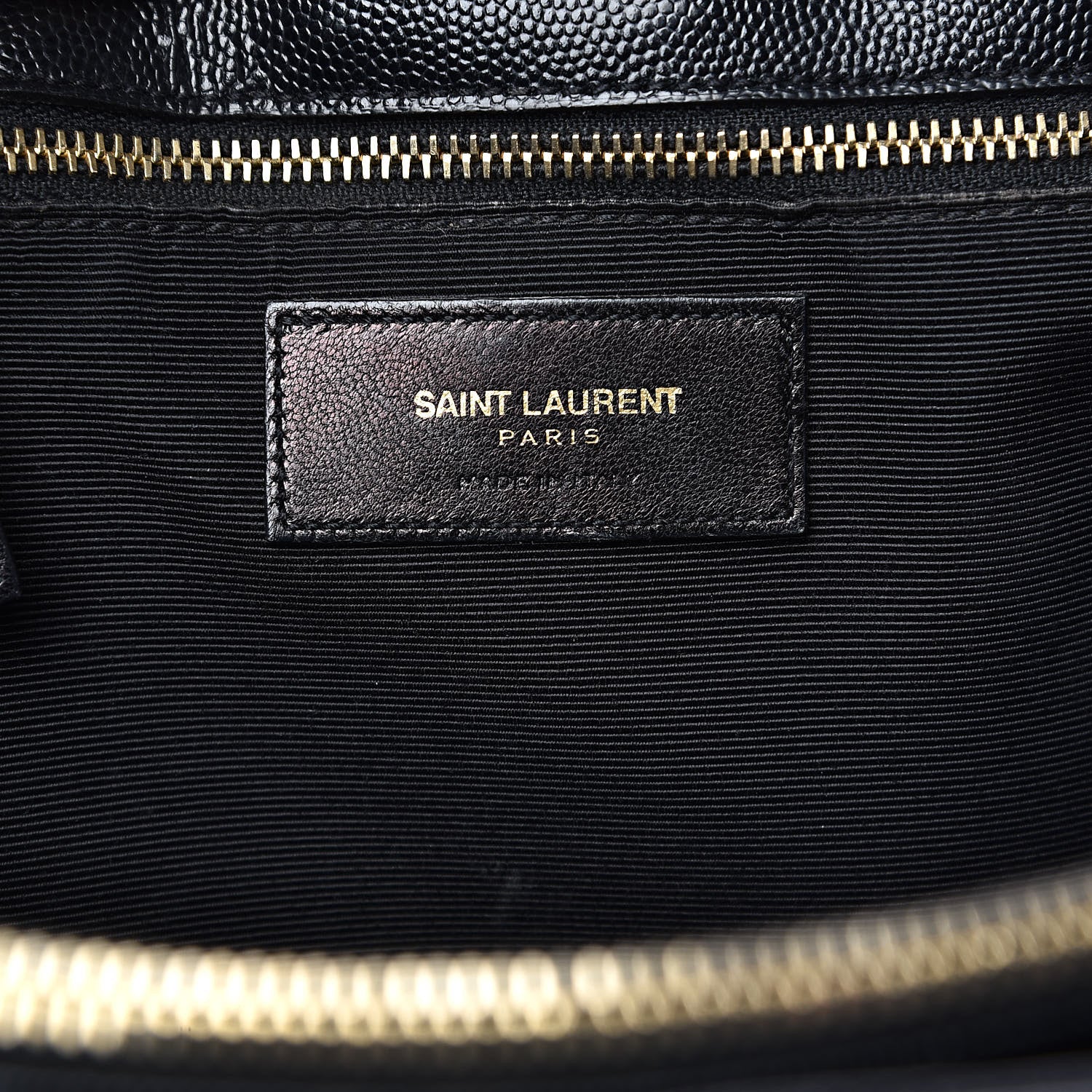 Saint Laurent Grain De Poudre Matelasse Chevron Monogram Shopping Bag Black 6 of 18