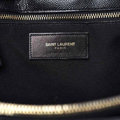 Saint Laurent Grain De Poudre Matelasse Chevron Monogram Shopping Bag Black 6 of 18