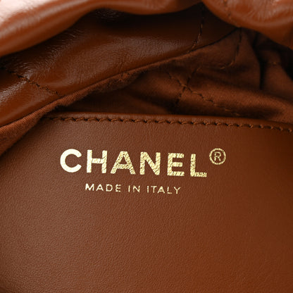 Chanel Shiny Calfskin Quilted Mini Chanel 22 Light Brown 5 of 10