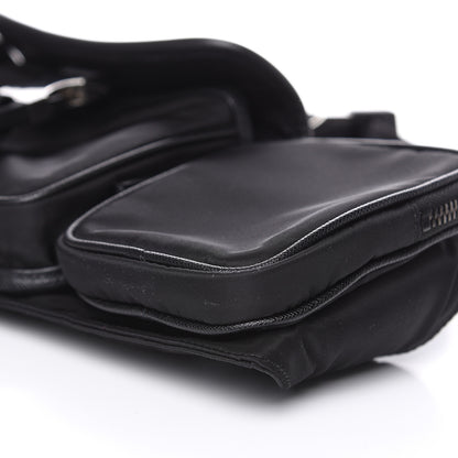 Prada Tessuto Nylon Saffiano Marsupio Triple Pocket Belt Bag Black 8 of 9