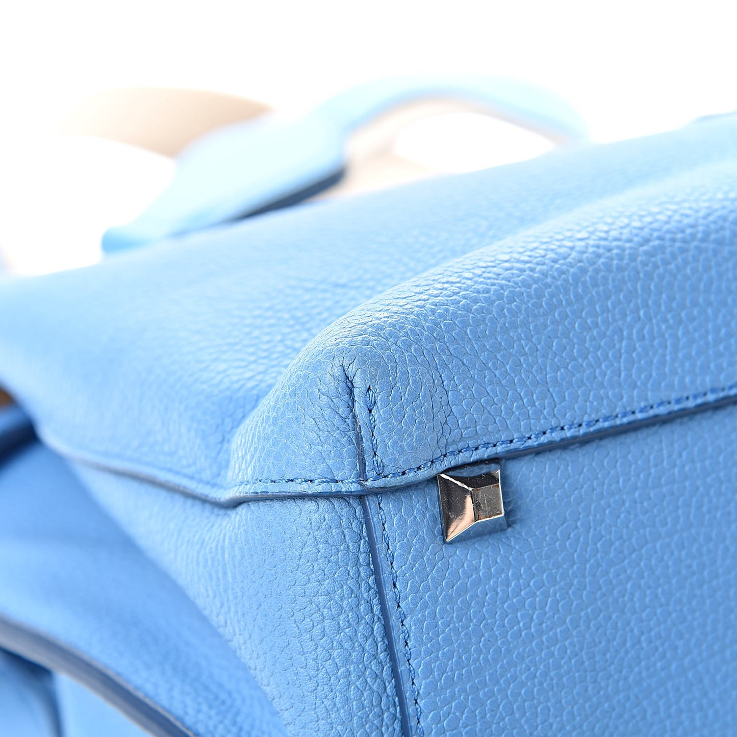 Grained Calfskin Medium Milla Tote Tile Blue