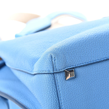 MCM Grained Calfskin Medium Milla Tote Tile Blue 13 of 15