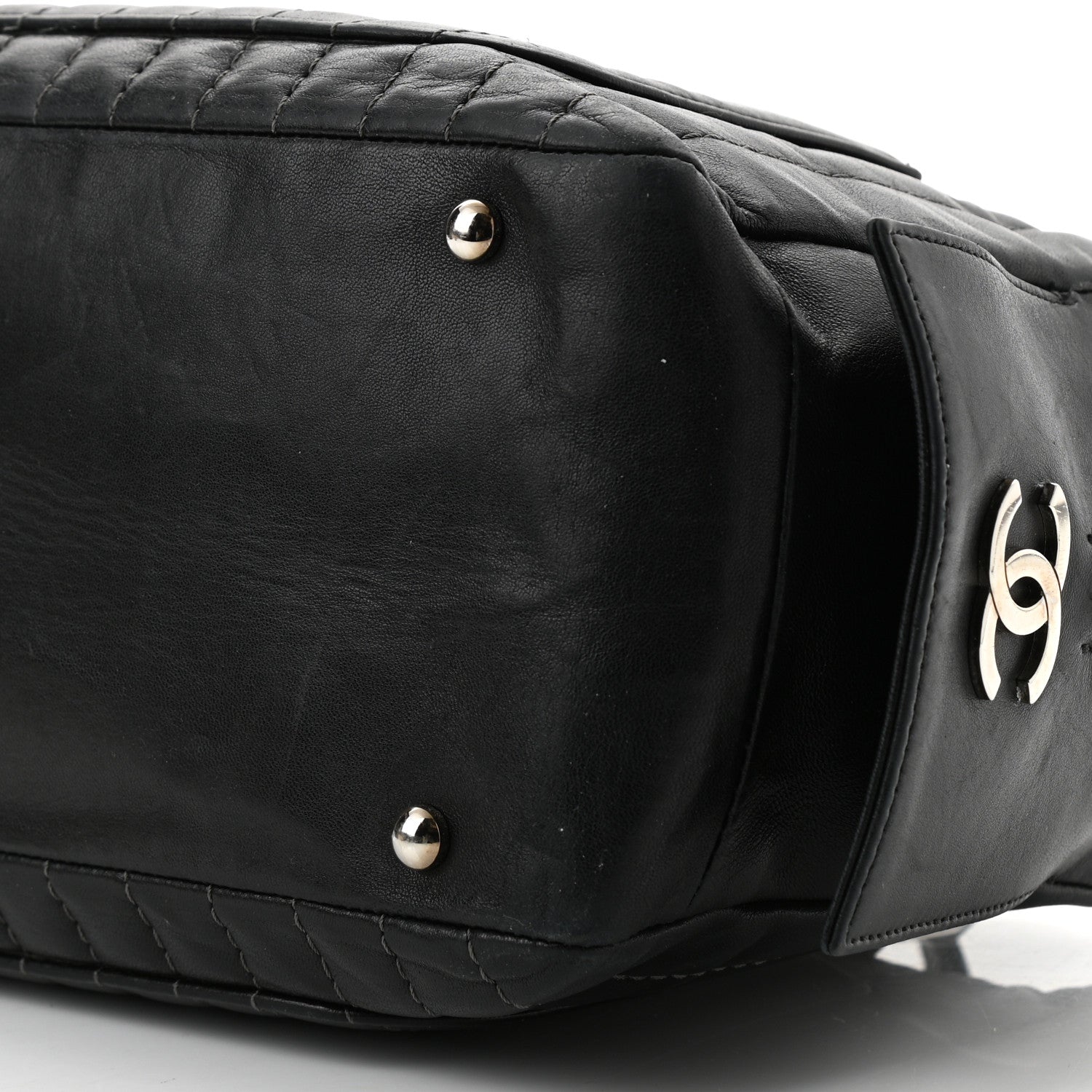 Chanel Lambskin Vertical Quilted Mademoiselle Satchel Black 5 of 10
