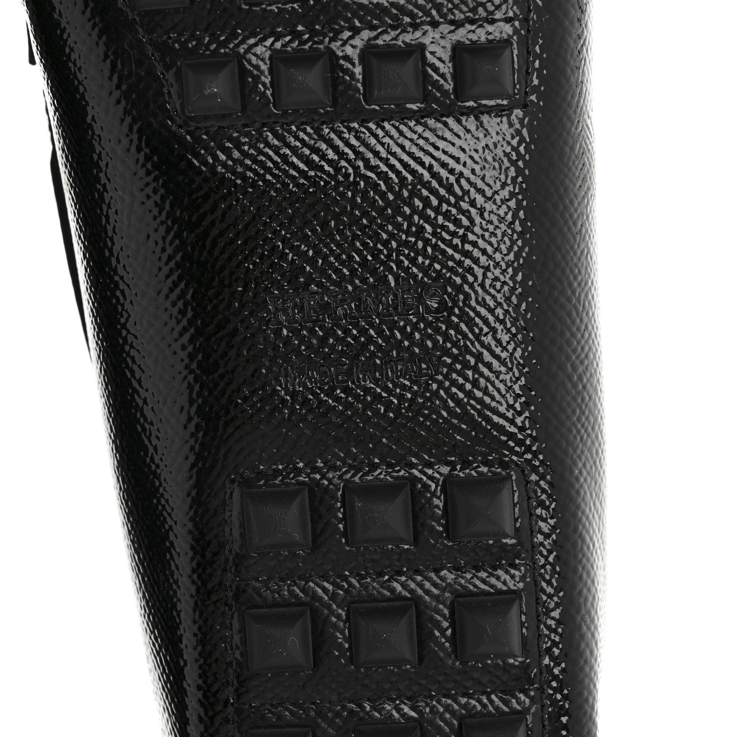 Hermes Patent Epsom Womens Irving Driving Moccasin Loafers 37 Black 13 of 22